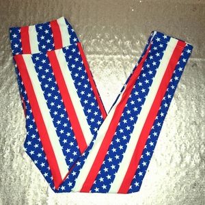 LuLaRoe BNWOT OS leggings - Americana star stripes